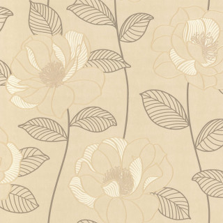 Beige flower wallpaper leaves stripes - light free wallpaper for tablet