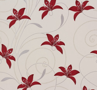 Red flower white background swirls - a red flower free wallpaper for tablet