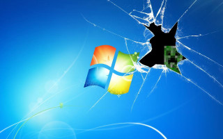 Broken window blue sky flower - a broken window free wallpaper