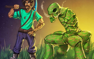 Man alien baseball bat green - his hand and a man free wallpaper