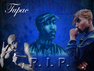 Collage blue background tupace black - a bandana free wallpaper