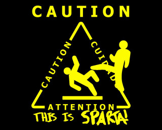 Caution sign man falling ramp - action free wallpaper for desktop