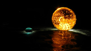 Glowing object table ball light - caustic free wallpaper