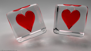 Glass blocks heart tabletop red - anne rigney free wallpaper