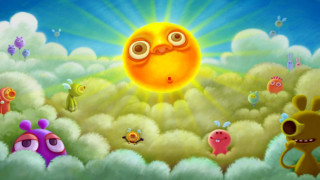 Cartoon sun monsters sky clouds 2 - cloud and trees free wallpaper