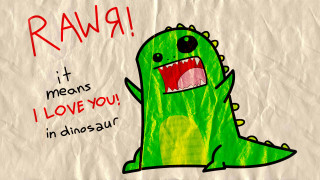 Dinosaur rawq love message drawing - a childs drawing free wallpaper