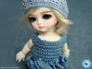 Doll blue dress knitted hat - hat free wallpaper