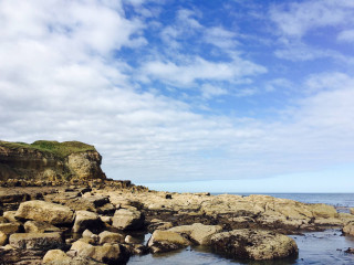 Rocky shore ocean cliff cloudy - a rocky shore free wallpaper for desktop