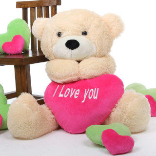 Teddy bear heart i love - free valentines wallpaper for tablet
