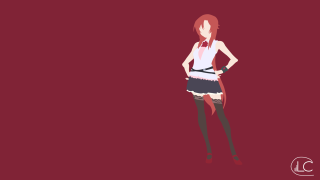 Red haired woman minimalist vector - skirt free wallpaper
