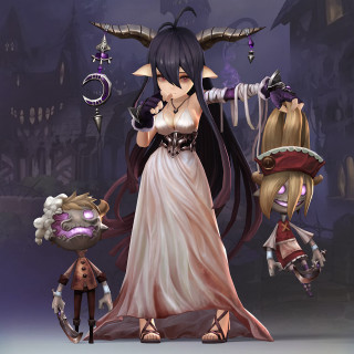Woman demon doll rococo purple - free fantasy wallpaper for tablet