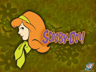 Cartoon girl green scarf green - a green hat free wallpaper