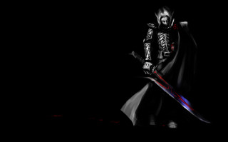 Man black robe sword skull - darkness free wallpaper