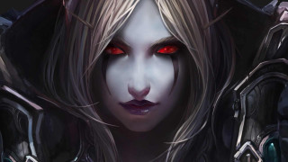 Red eyed hooded girl demon - their chest free wallpaper