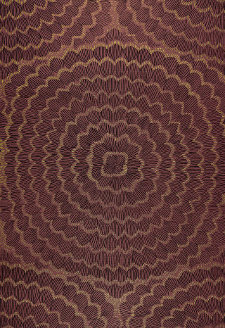 Red gold pattern circular design - anni alber free wallpaper for mobile