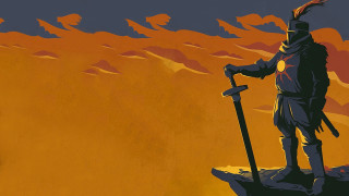 Man suit hat hill sword - dark soul free wallpaper