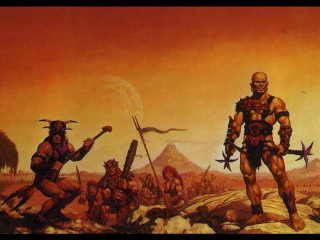 Men swords armor desert landscape - man free wallpaper