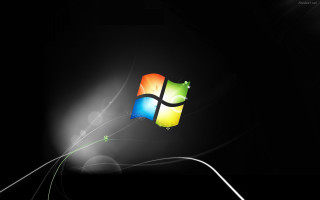 Black background windows logo green - a windows logo free wallpaper
