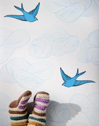 Slippers wallpaper birds sitting on - folk art free wallpaper for mobile