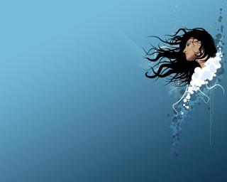 Woman flying hair blowing wind - the wind free wallpaper