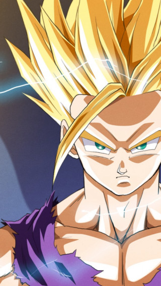 Cute blonde super saiyan green - a detailed drawing free wallpaper for mobile