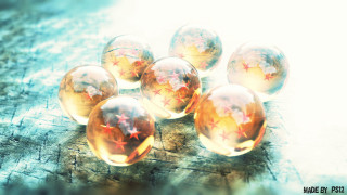 Glass balls wooden table group - unreal engine free wallpaper for desktop