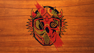 Wooden wall skull helmet goggles - a helmet and goggles free wallpaper