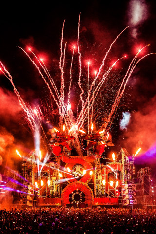 Crowd concert fireworks stage audience - kinetic free wallpaper for mobile