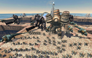 Giant robot surrounded by small - akihiko yoshida free wallpaper