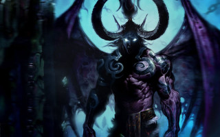 Demonic purple demon head horns - a demonic demon free wallpaper