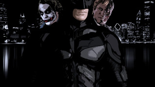Batman joker group city night - three man free wallpaper for desktop