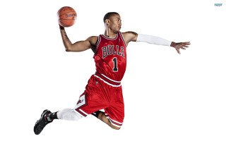 Man red uniform jumping basketball 6 - a red uniform free wallpaper