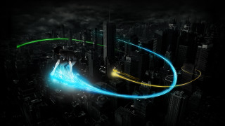 Man suit flying green yellow - dynamic free wallpaper
