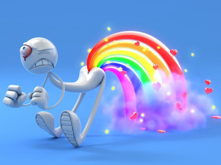 Cartoon character dancing rainbow hearts - furaffinity free wallpaper