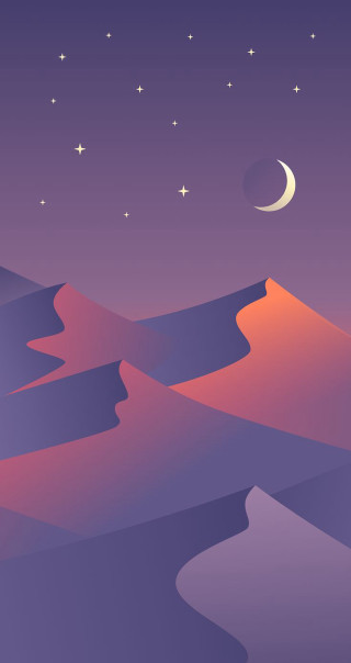 Desert crescent moon stars purple - a crescent moon free wallpaper for mobile