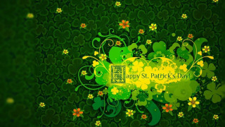 Green background shamrocks flowers pattern 2 - charles mcauley free wallpaper