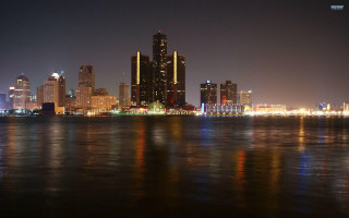 City skyline night water background 4 - christopher moeller free wallpaper