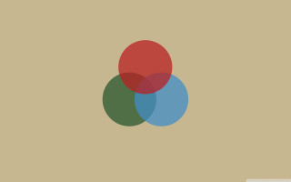 Three circles beige background red - free minimalism wallpaper