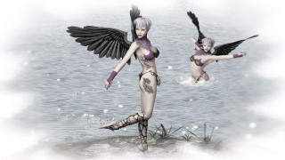 Woman bikini wings flying water - wing free wallpaper for desktop
