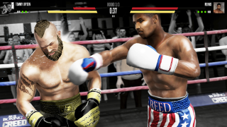 Boxing match two men punching - glove free wallpaper