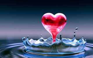Heart shaped object water drop 2 - object free wallpaper for desktop
