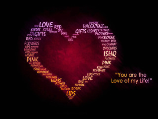 Heart shaped word cloud black - word free wallpaper