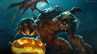 Demonic monster pumpkin mouth full - a pumpkin free wallpaper for desktop