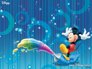 Mickey mouse flying bubbles cartoon - graffiti paint free wallpaper