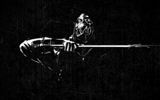 Man sword skull black white - the other side of the image free wallpaper