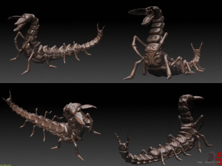 Scorpion bronze sculpture armor claws - zbrush free wallpaper for desktop