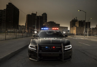 Police car night city lights 2 - intimidating free wallpaper