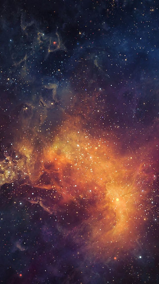 Space filled stars bright orange - felixkelly free wallpaper for mobile