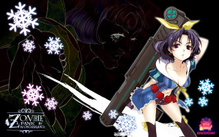 Woman gun snowflake background snowflakes - a snowflake background free wallpaper