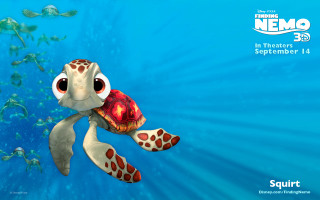 Cartoon turtle swimming ocean fish - fish free wallpaper